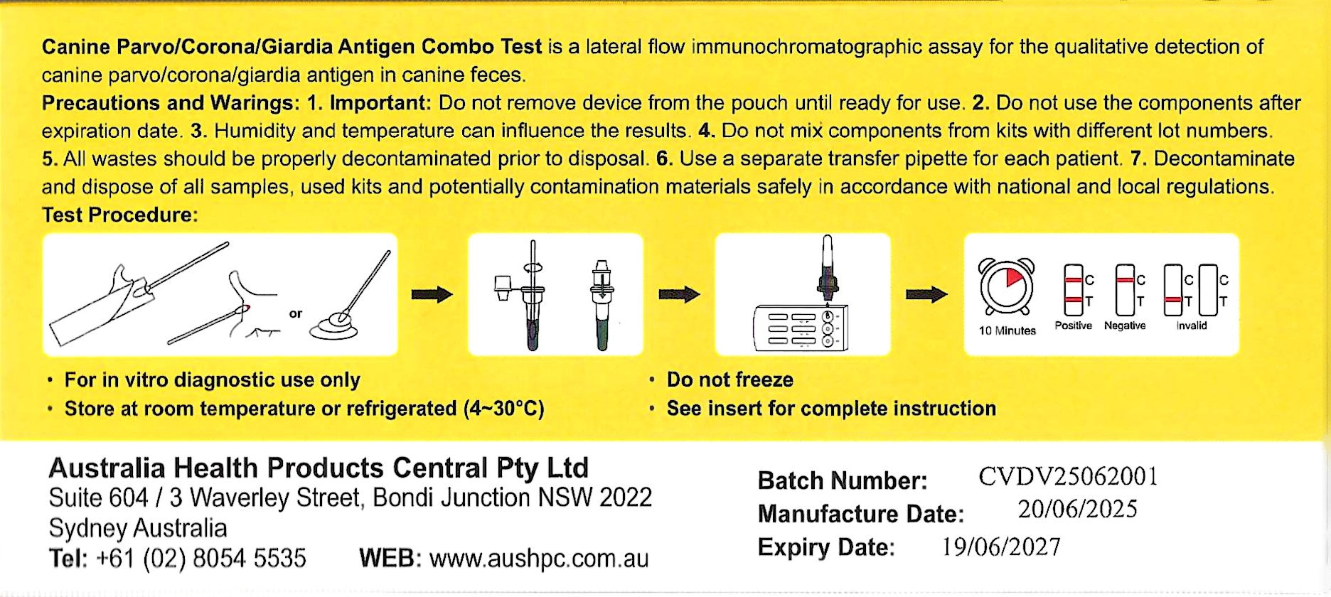 Canine Parvo/Corona/Giardia Antigen Combo Test