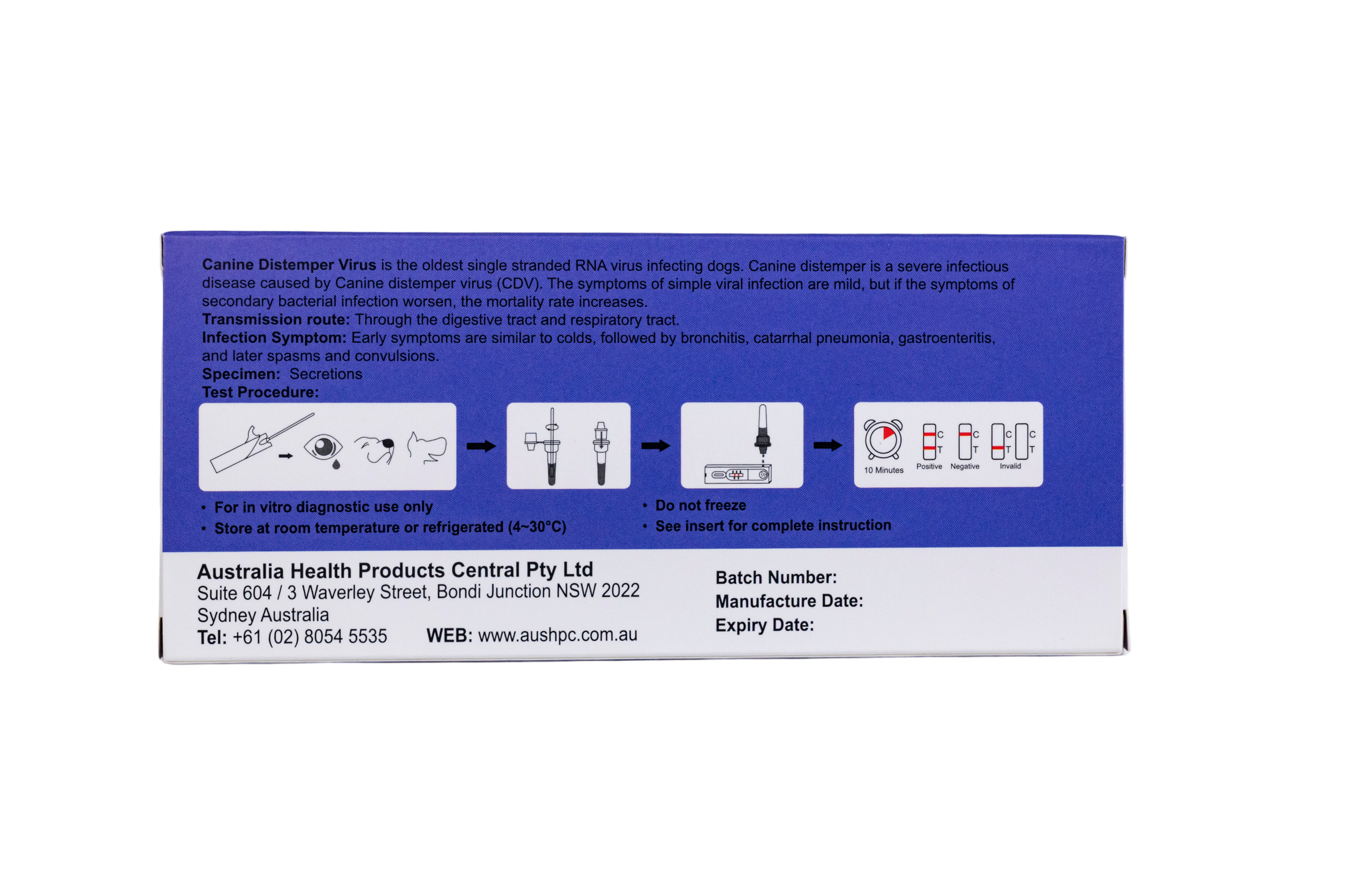 Canine Distemper Virus Antigen Test Cassette
